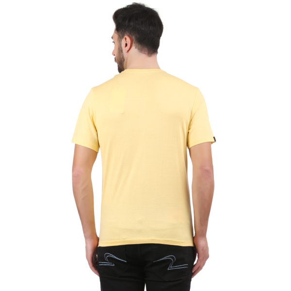 Vakum Men Yellow Round Neck Printed T Shirt