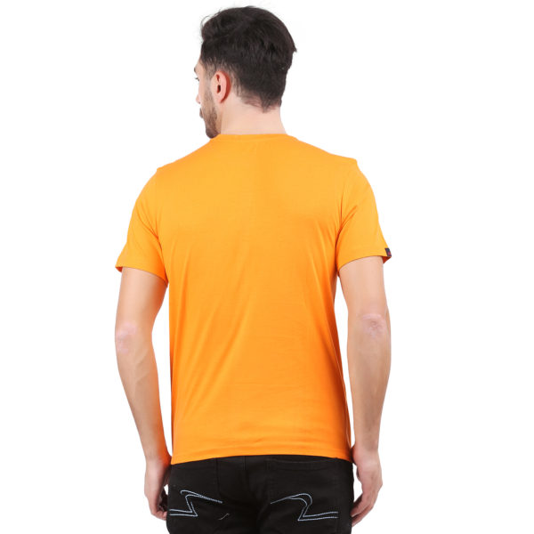 Vakum Men Orange Round Neck Printed T Shirt