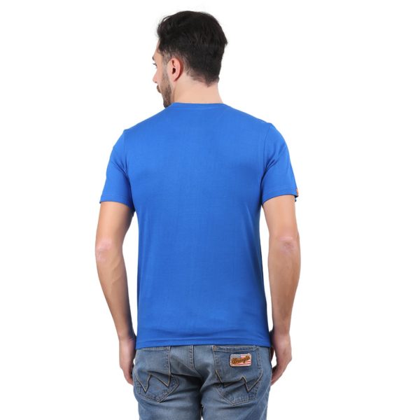 Vakum Men Royal Blue Round Neck Printed T Shirt