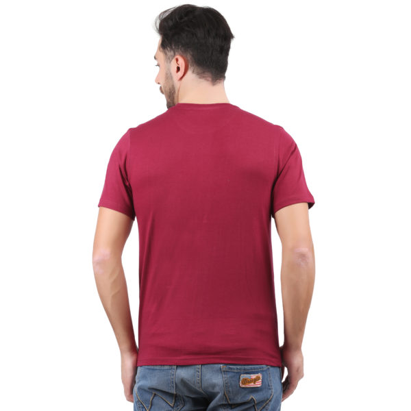 Vakum Men Maroon Round Neck Printed T Shirt