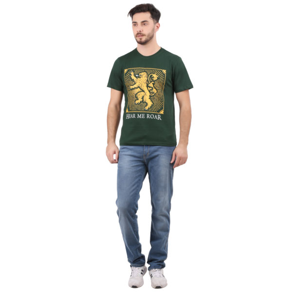 Vakum Men Bottle Green Round Neck Printed T Shirt