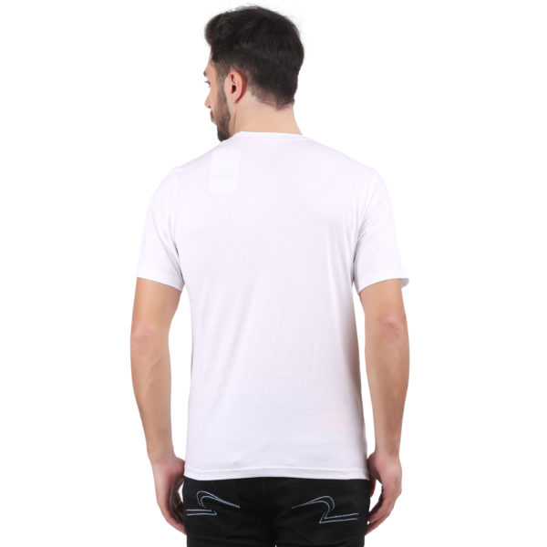 Vakum Men White Round Neck Printed T Shirt