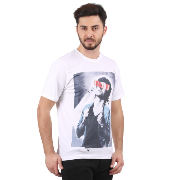 Vakum Men White Round Neck Printed T Shirt