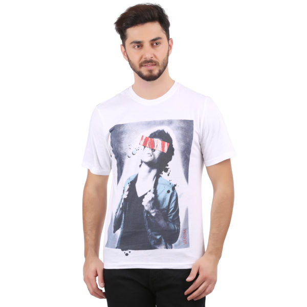 Vakum Men White Round Neck Printed T Shirt