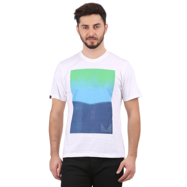 Vakum Men White Round Neck Printed T Shirt