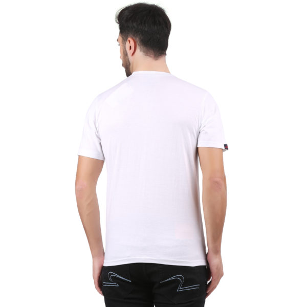 Vakum Men White Round Neck Printed T Shirt