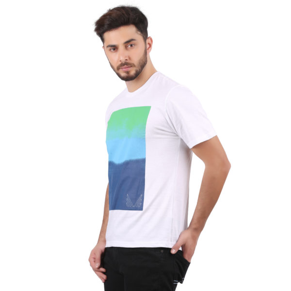 Vakum Men White Round Neck Printed T Shirt