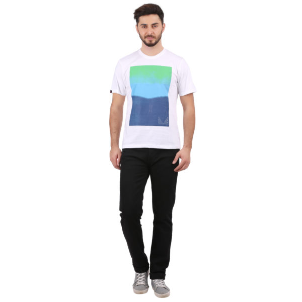 Vakum Men White Round Neck Printed T Shirt