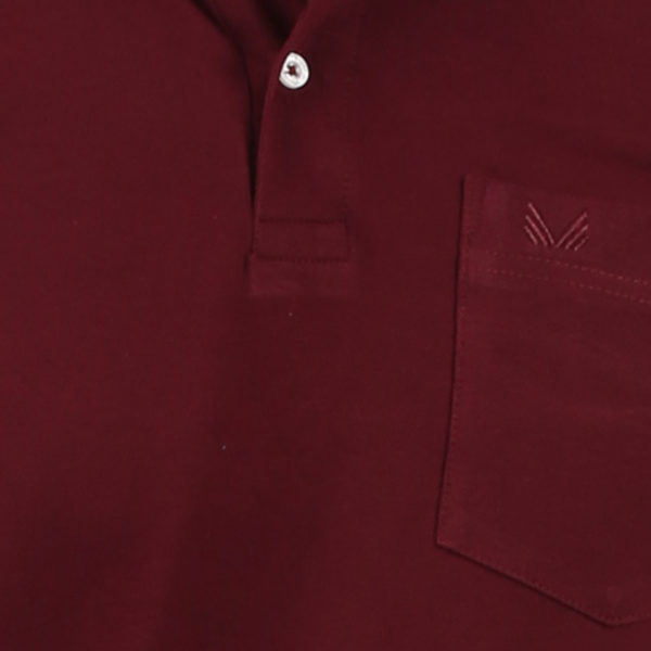 Vakum Men Maroon Plain Solid Polo Shirt