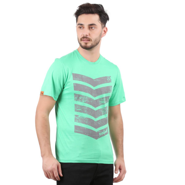 Vakum Men Green Round Neck Printed T Shirt