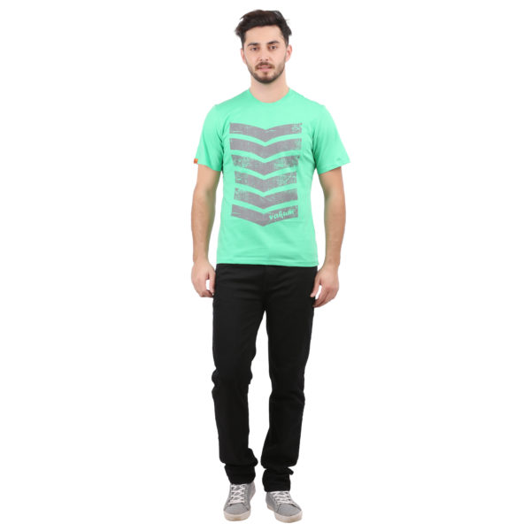 Vakum Men Green Round Neck Printed T Shirt