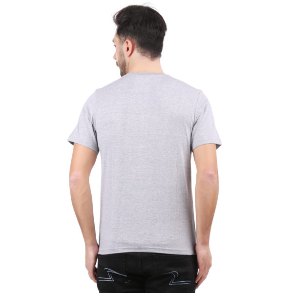 Vakum Men Grey Round Neck Printed T Shirt