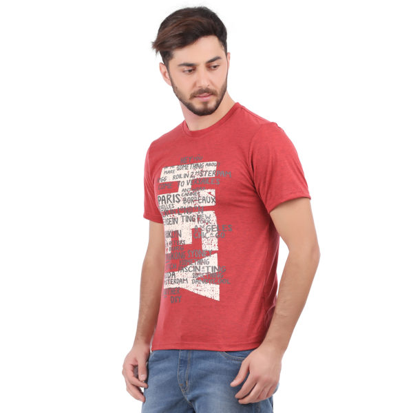 Vakum Men Tomato Milange Round Neck Printed T Shirt