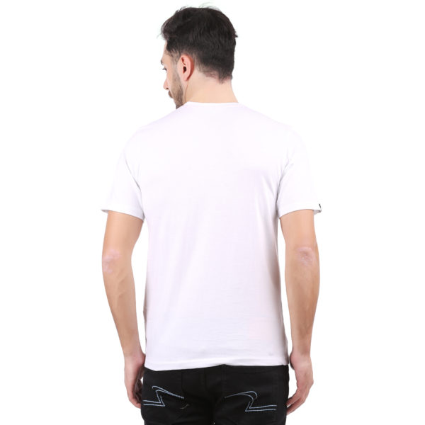 Vakum Men White Round Neck Printed T Shirt