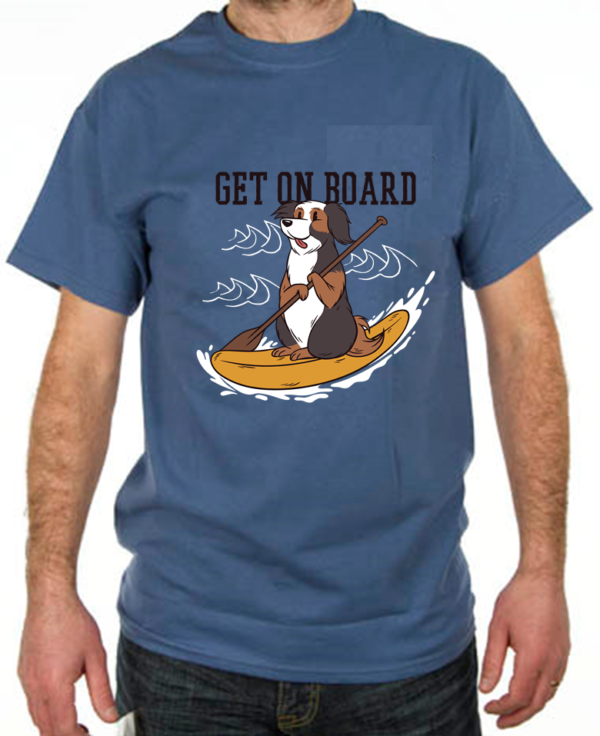 Vakum Cobalt Blue Round Neck Boating Dog Printed T Shirt