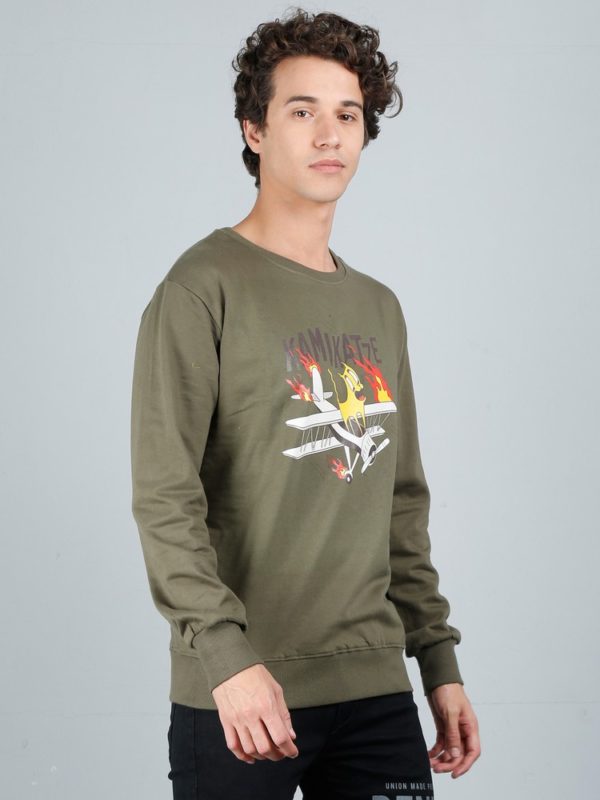 Vakum Round Neck Olive Green SWEAT SHIRT