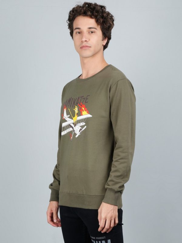 Vakum Round Neck Olive Green SWEAT SHIRT