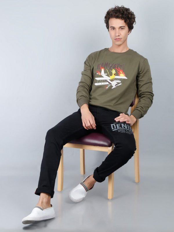 Vakum Round Neck Olive Green SWEAT SHIRT