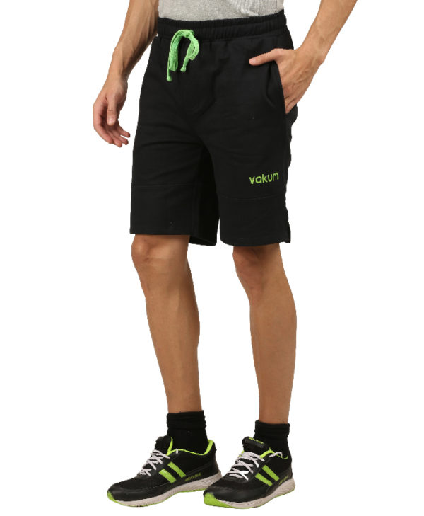 Vakum Men Plain Black Solid Shorts