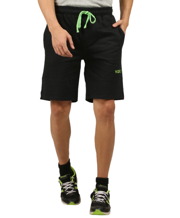 Vakum Men Plain Black Solid Shorts