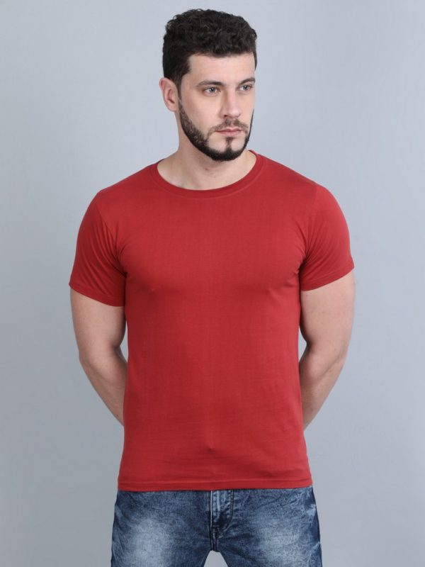 Vakum Round Neck Berry Red T Shirt