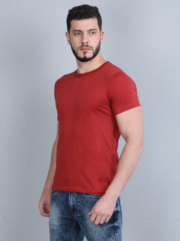 Vakum Round Neck Berry Red T Shirt