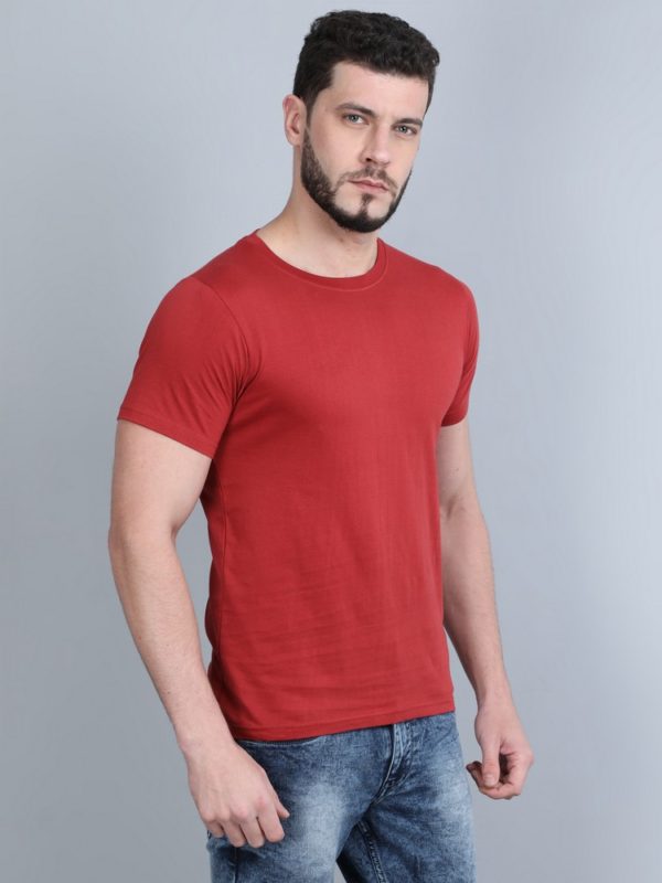 Vakum Round Neck Berry Red T Shirt