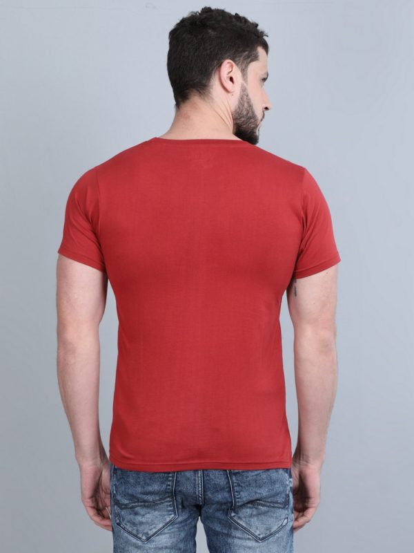 Vakum Round Neck Berry Red T Shirt