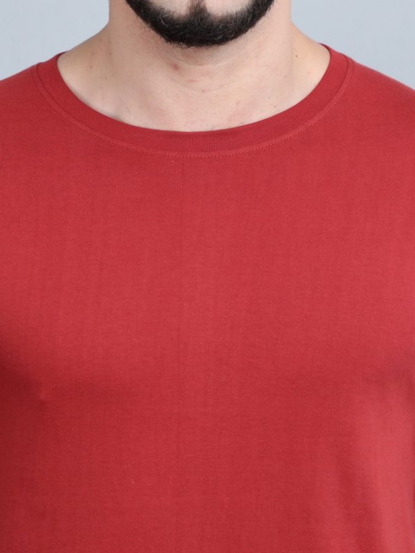 Vakum Round Neck Berry Red T Shirt