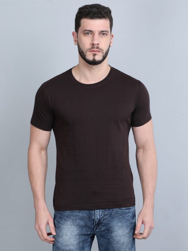 Vakum Round Neck Coffee Brown T Shirt