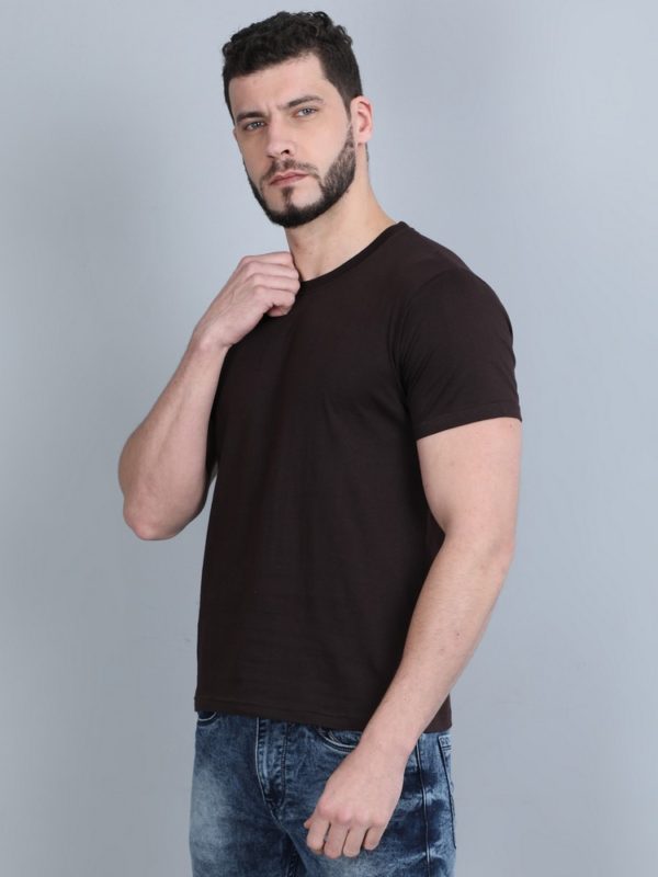 Vakum Round Neck Coffee Brown T Shirt