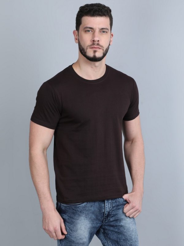 Vakum Round Neck Coffee Brown T Shirt