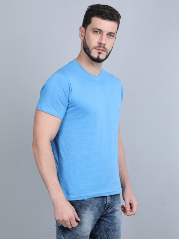 Vakum Round Neck Indian Blue T Shirt