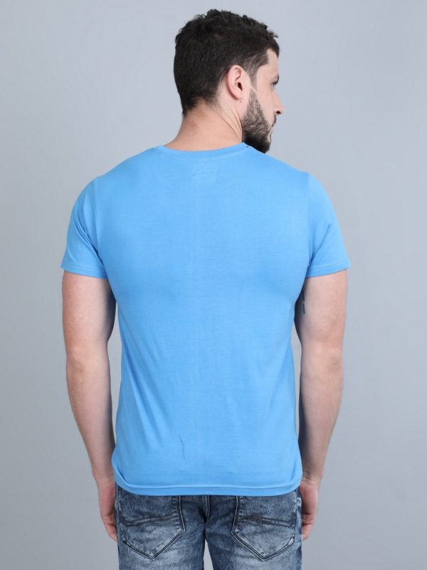 Vakum Round Neck Indian Blue T Shirt