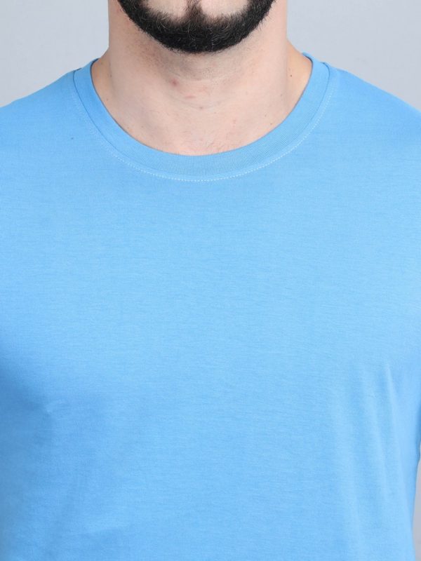 Vakum Round Neck Indian Blue T Shirt