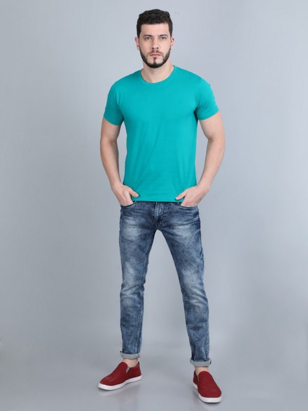 Vakum Round Neck Mint Blue T Shirt