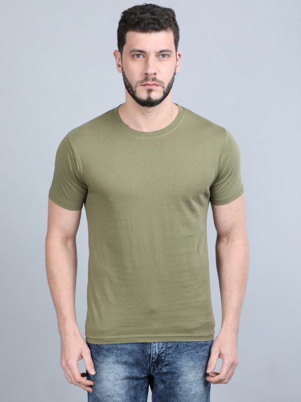 Vakum Round Neck Olive Green T Shirt