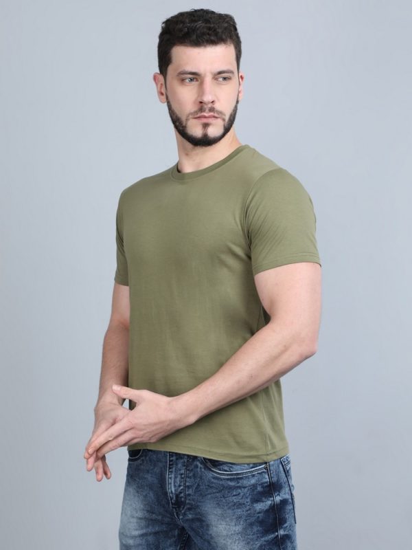 Vakum Round Neck Olive Green T Shirt