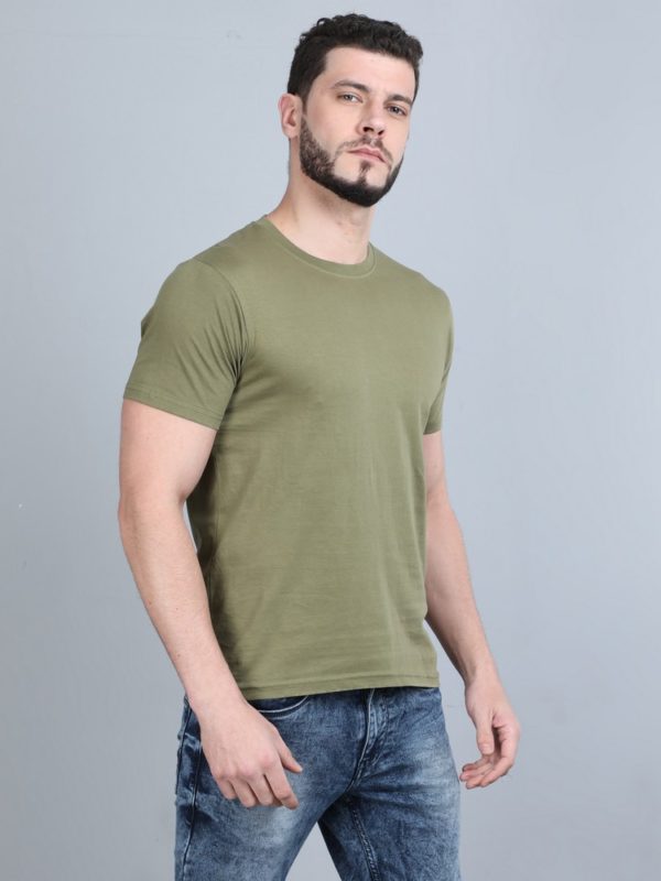 Vakum Round Neck Olive Green T Shirt