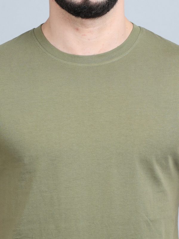 Vakum Round Neck Olive Green T Shirt