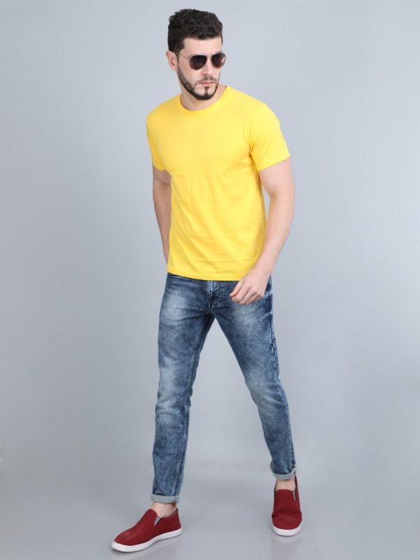 Vakum Round Neck Canary Yellow T Shirt