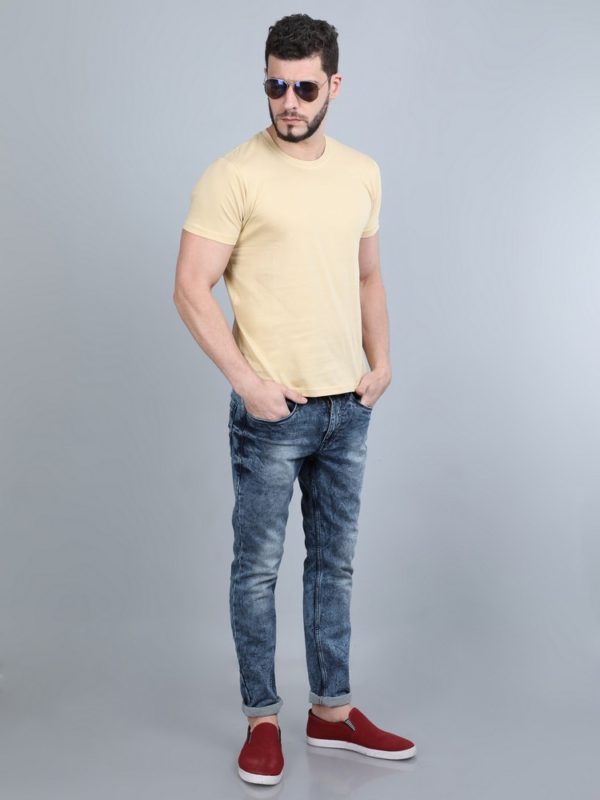 Vakum Round Neck Cream T Shirt