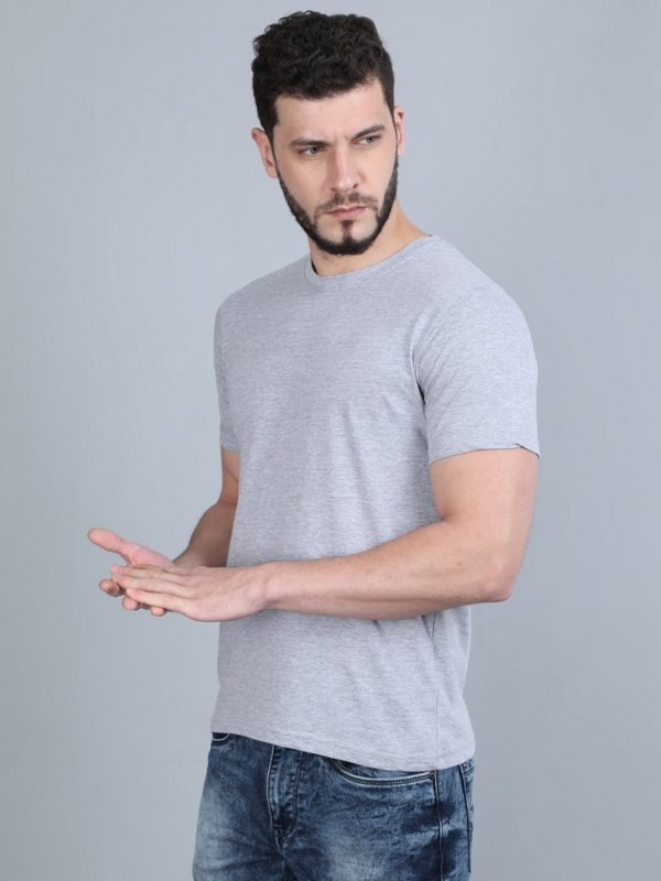 Vakum Round Neck Grey Marl T Shirt