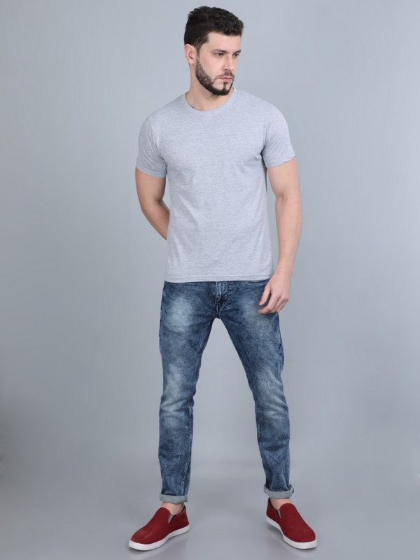 Vakum Round Neck Grey Marl T Shirt