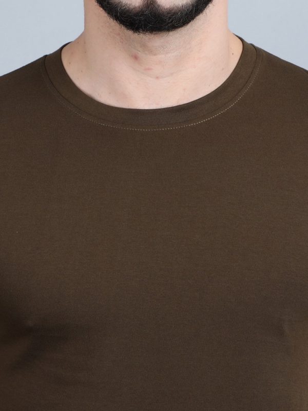 Vakum Round Neck Brown T Shirt