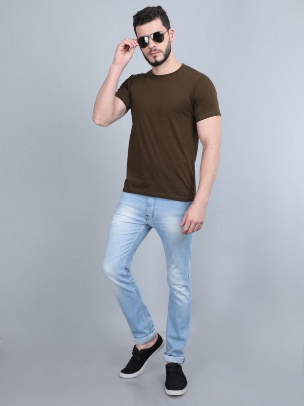 Vakum Round Neck Brown T Shirt