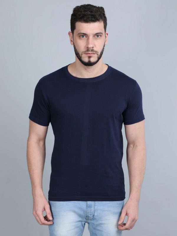 Vakum Round Neck Navy Blue T Shirt