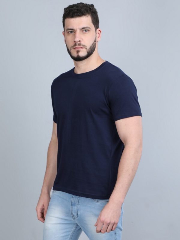 Vakum Round Neck Navy Blue T Shirt