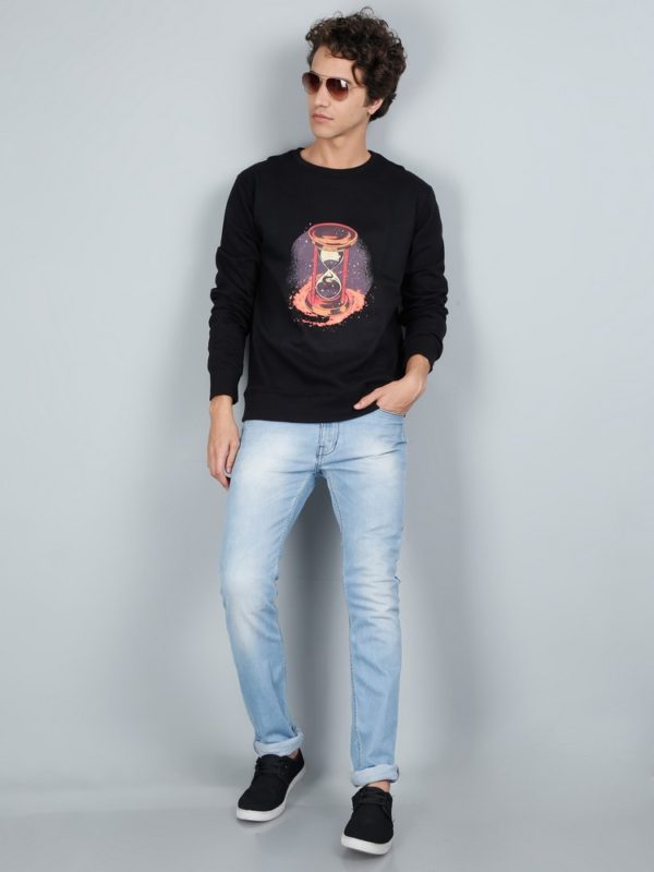 Vakum Round Neck Black SWEAT SHIRT